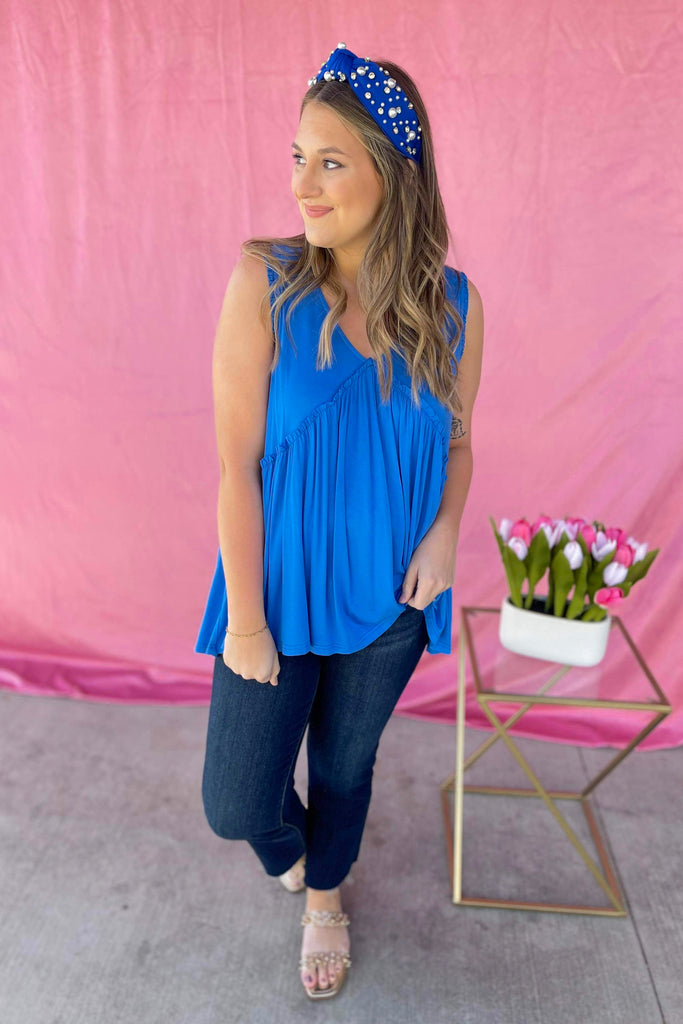 Becky Raw Edge Ruffle Detail Top - Be You Boutique