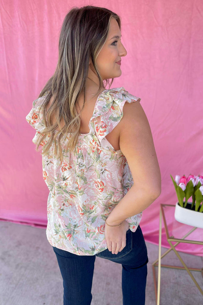 Conner Floral Print Ruffle Sleeve Top - Be You Boutique