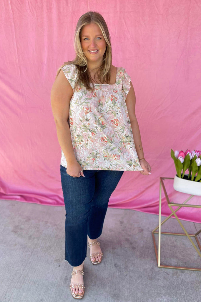 Conner Floral Print Ruffle Sleeve Top - Be You Boutique