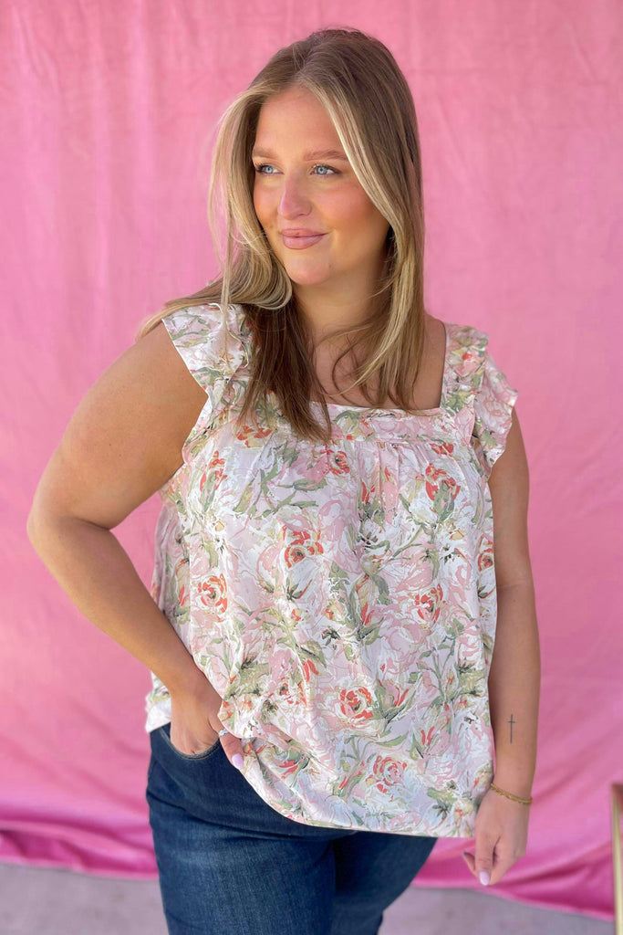 Conner Floral Print Ruffle Sleeve Top - Be You Boutique