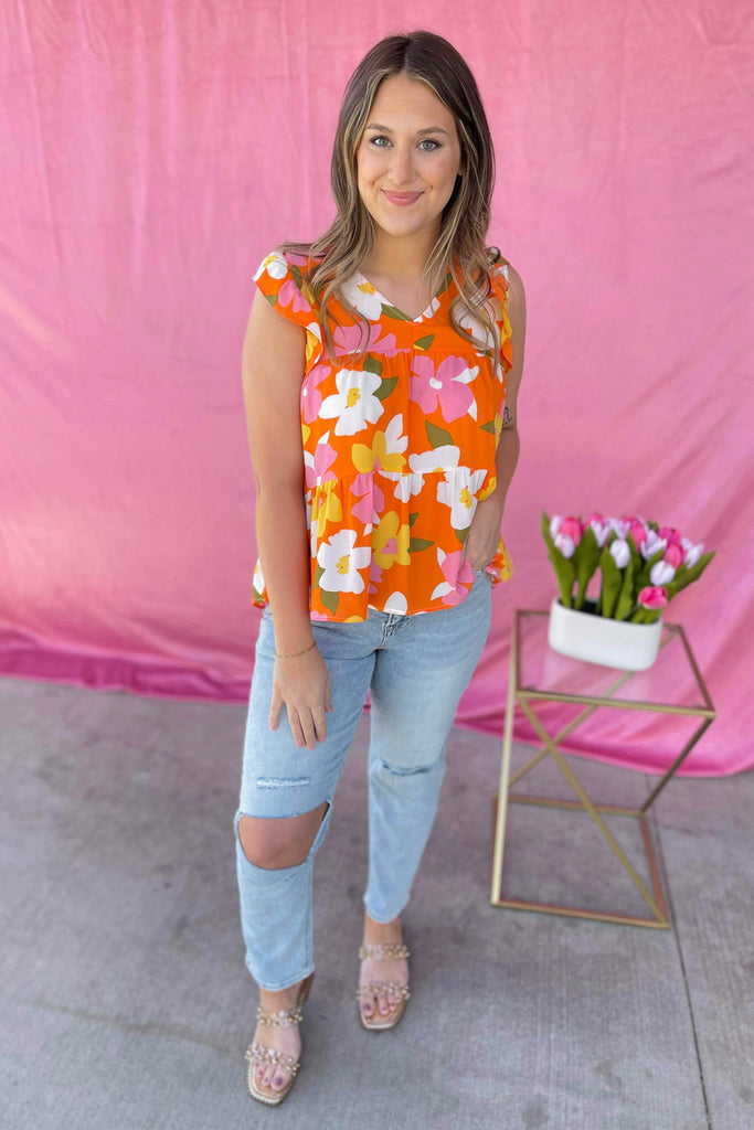 Morgan Floral Print Tiered Babydoll Top - Be You Boutique