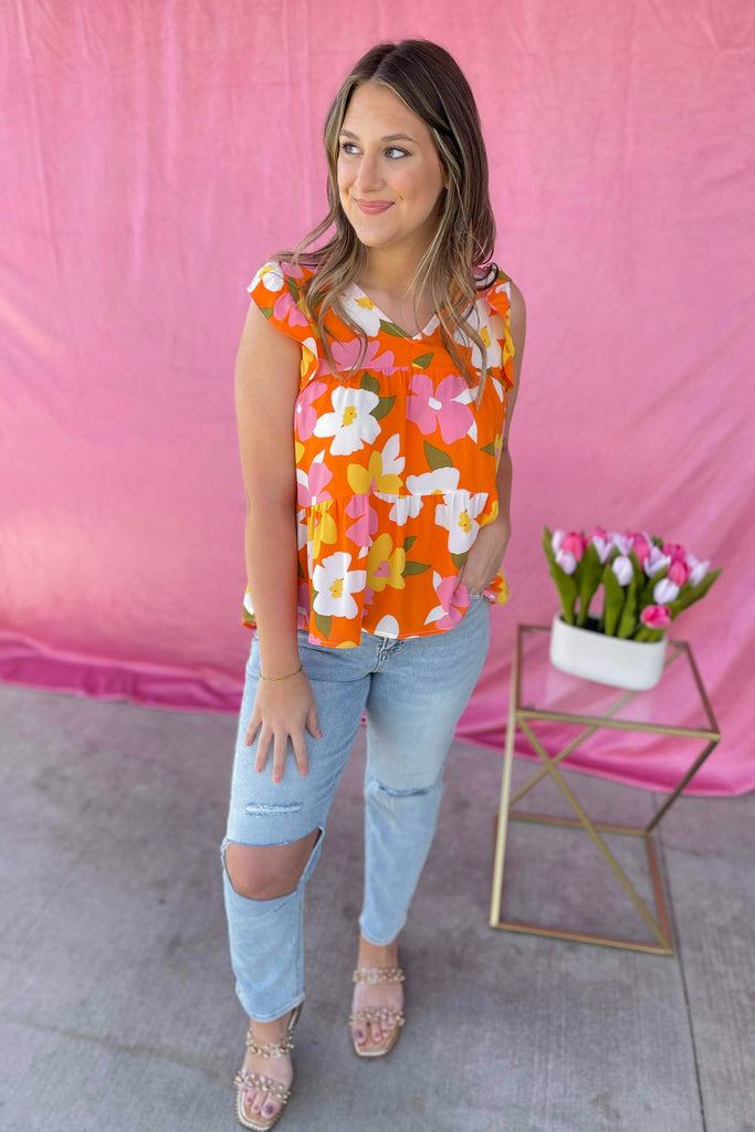 Morgan Floral Print Tiered Babydoll Top - Be You Boutique