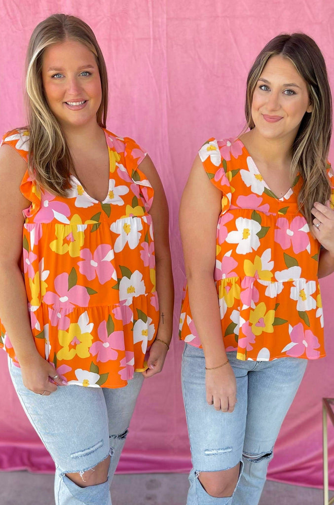 Morgan Floral Print Tiered Babydoll Top - Be You Boutique