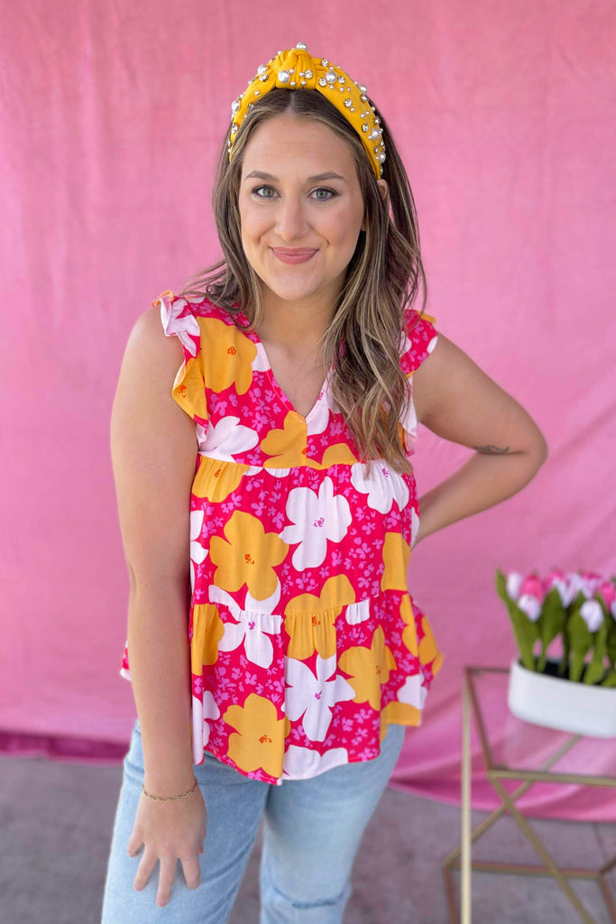 Morgan Floral Print Tiered Babydoll Top - Be You Boutique