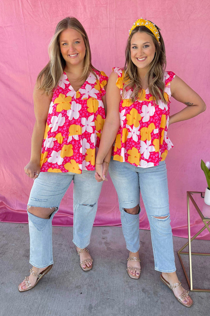 Morgan Floral Print Tiered Babydoll Top - Be You Boutique