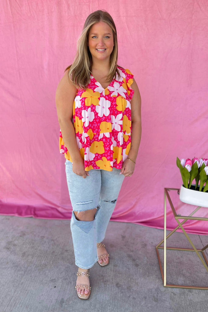 Morgan Floral Print Tiered Babydoll Top - Be You Boutique