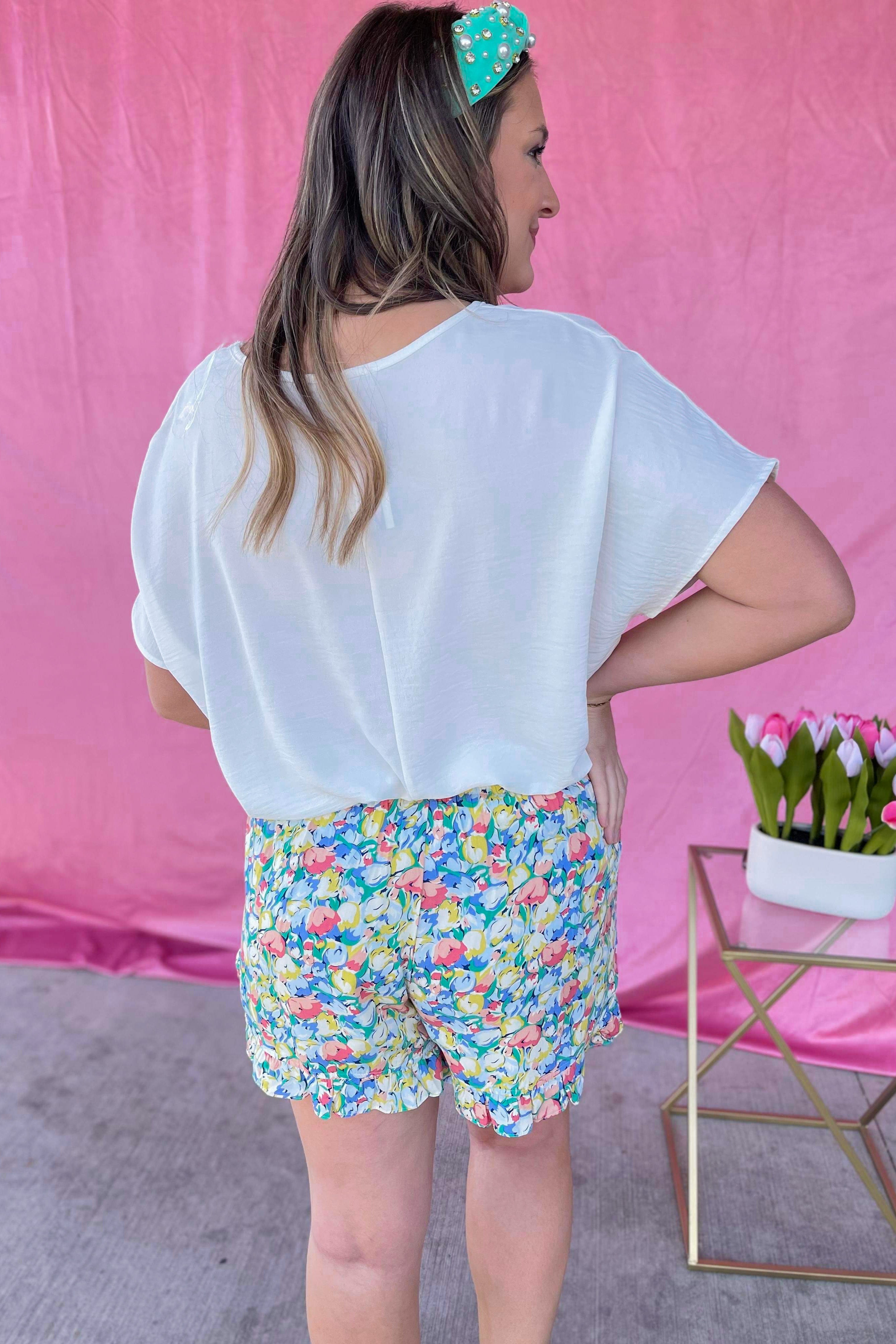 Boone Floral Print Ruffle Hem Shorts - Be You Boutique