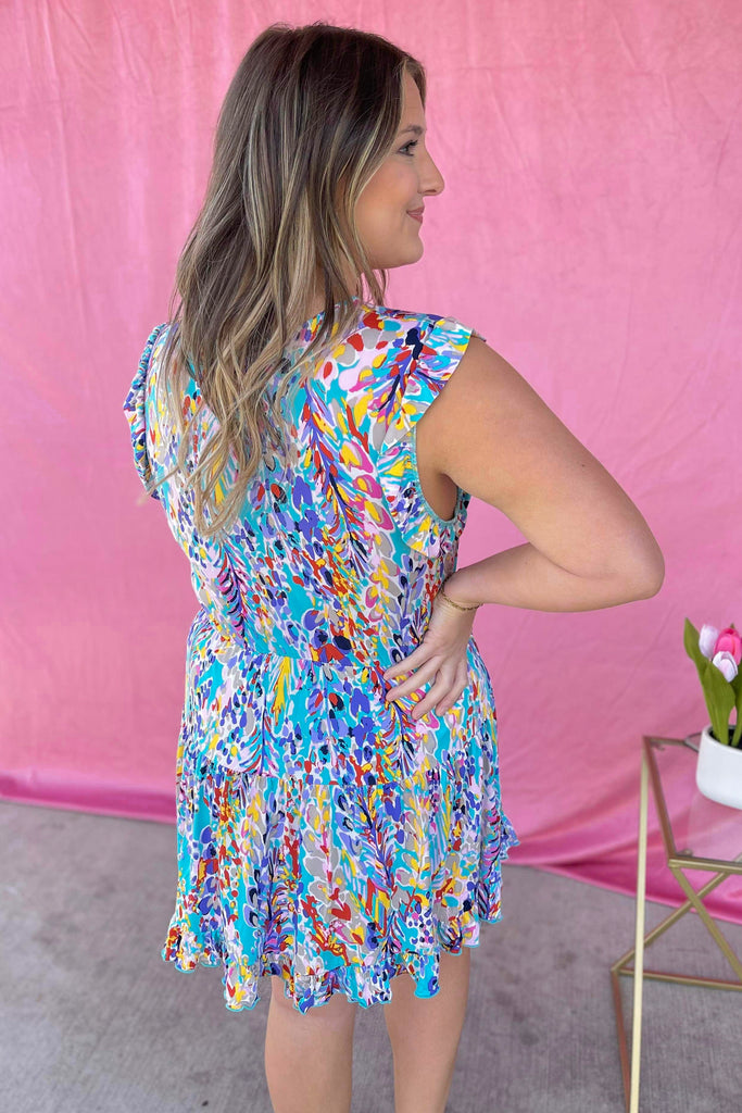 Shiloh Floral V Neck Ruffle Sleeve Tiered Dress - Be You Boutique