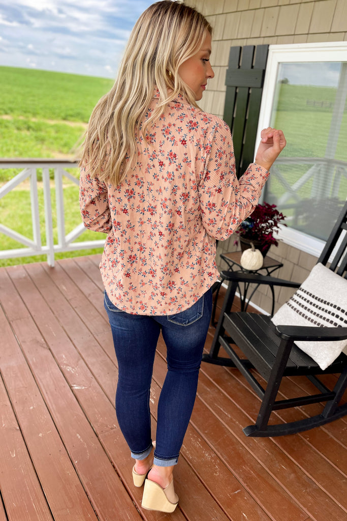 Ariana Corduroy Floral Top - Be You Boutique