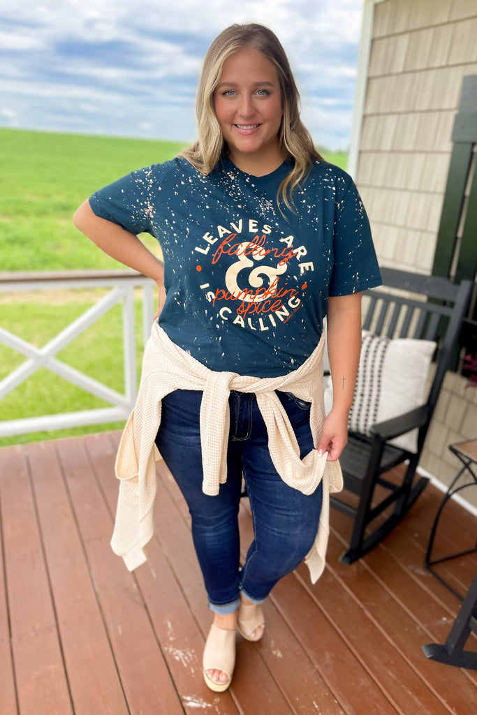 Leaves are Falling - Pumpkin Spice is Calling Graphic Tee - Be You Boutique