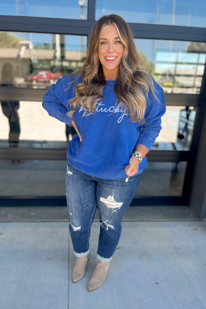Royal Corded Sweatshirt - Be You Boutique
