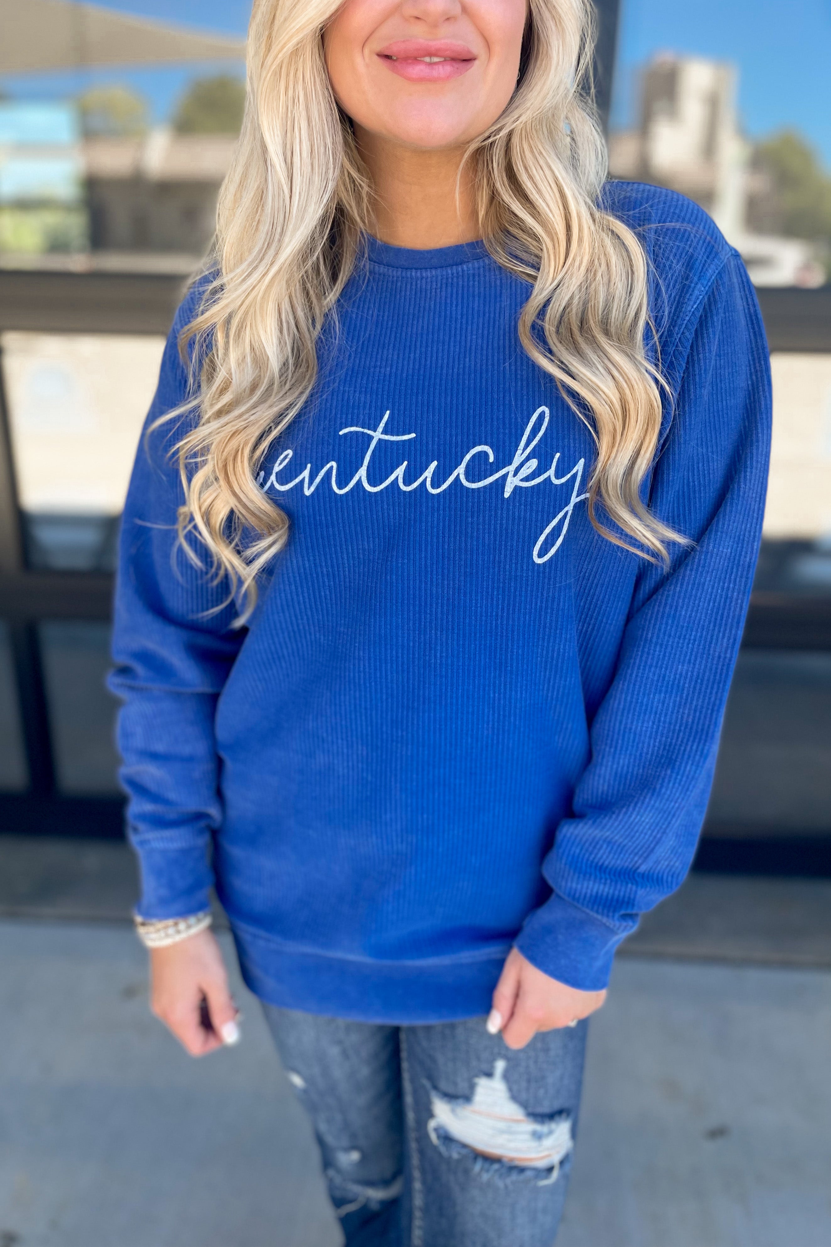 Royal Corded Sweatshirt - Be You Boutique