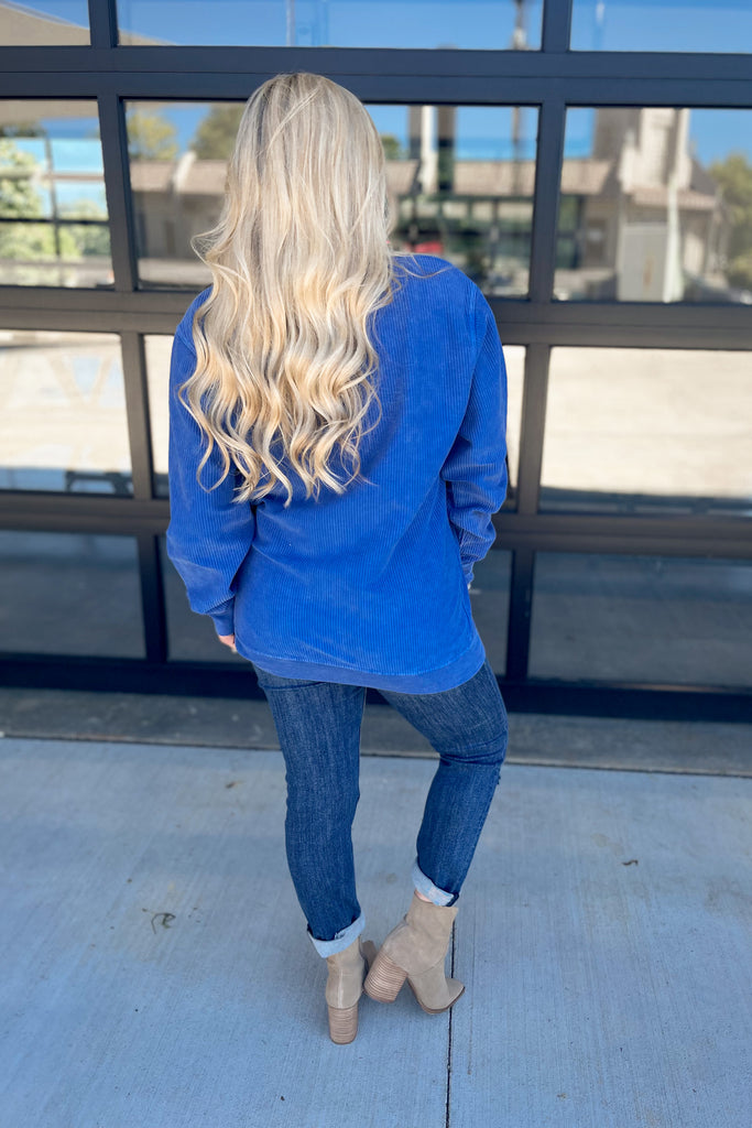 Royal Corded Sweatshirt - Be You Boutique