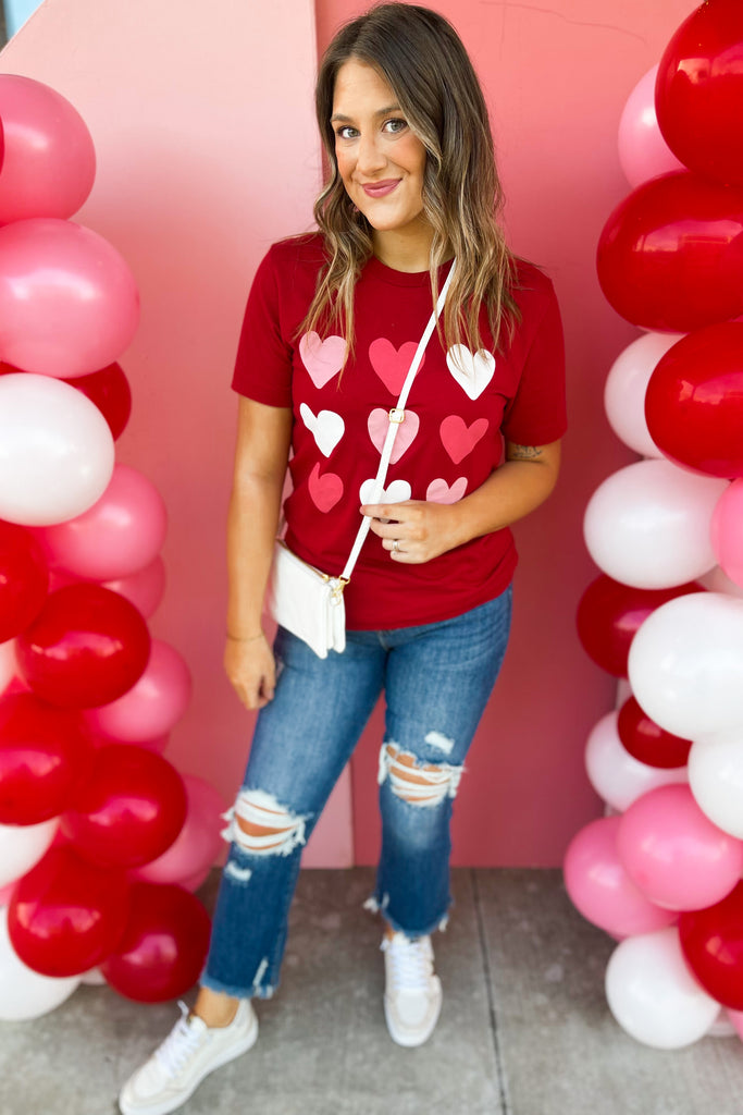 Valentine Multi Heart Graphic Tee - Be You Boutique