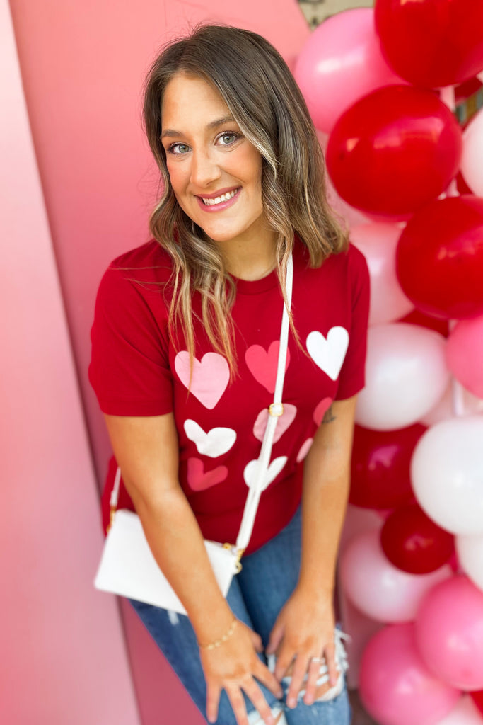 Valentine Multi Heart Graphic Tee - Be You Boutique