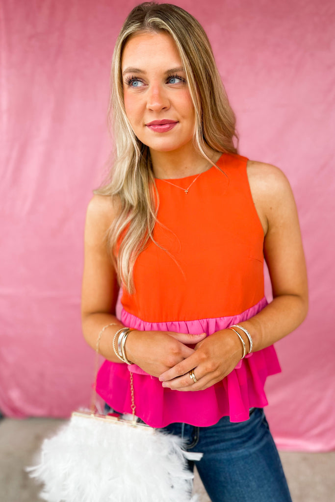Cora Colorblock Tiered Hem Top - Be You Boutique