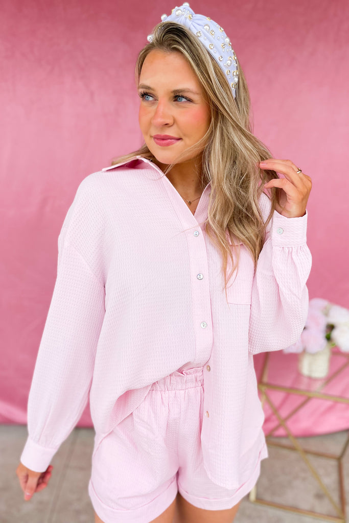 Brent Elastic Waist Waffle Knit Cuffed Shorts - Be You Boutique