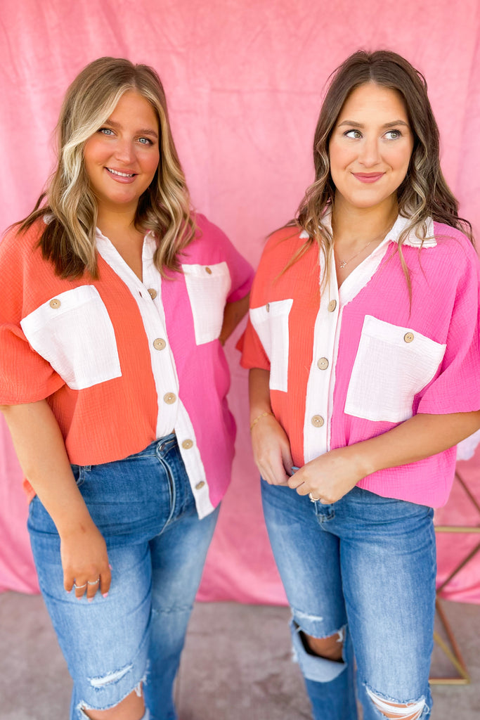 Moria Gaulze Color Block Short Sleeve Top - Be You Boutique