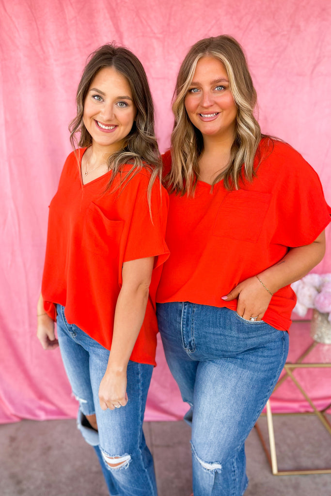 Corinne V Neck Short Sleeve Blouse Top - Be You Boutique