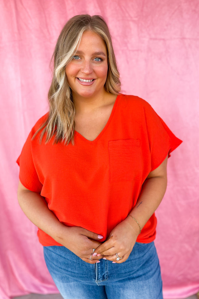 Corinne V Neck Short Sleeve Blouse Top - Be You Boutique