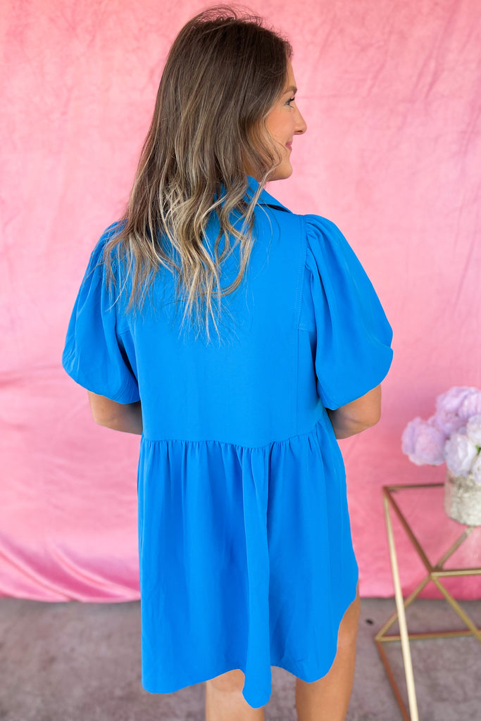 Eloise Collared Short Sleeve Button Up Dress - Be You Boutique