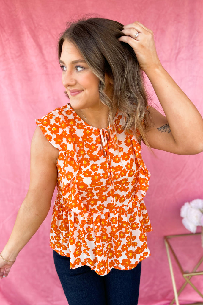 Matty Flutter Sleeve Peplum Top - Be You Boutique