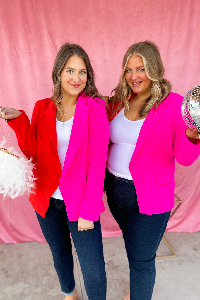 Meri Colorblocked Double Button Collared Blazer - Be You Boutique