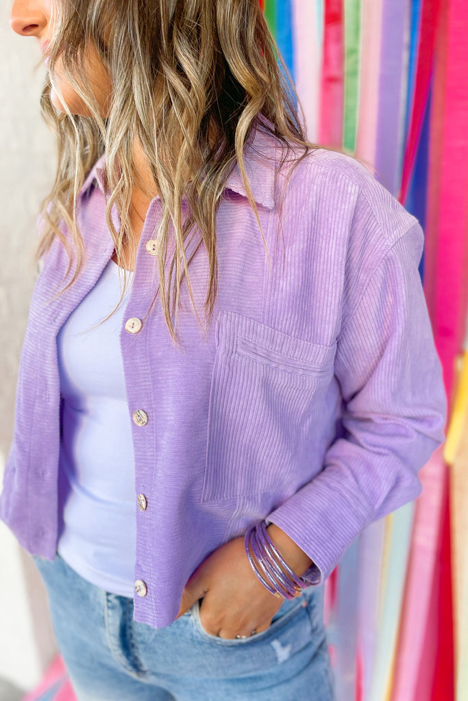 Lily Corduroy Collard Button Up Jacket - Be You Boutique