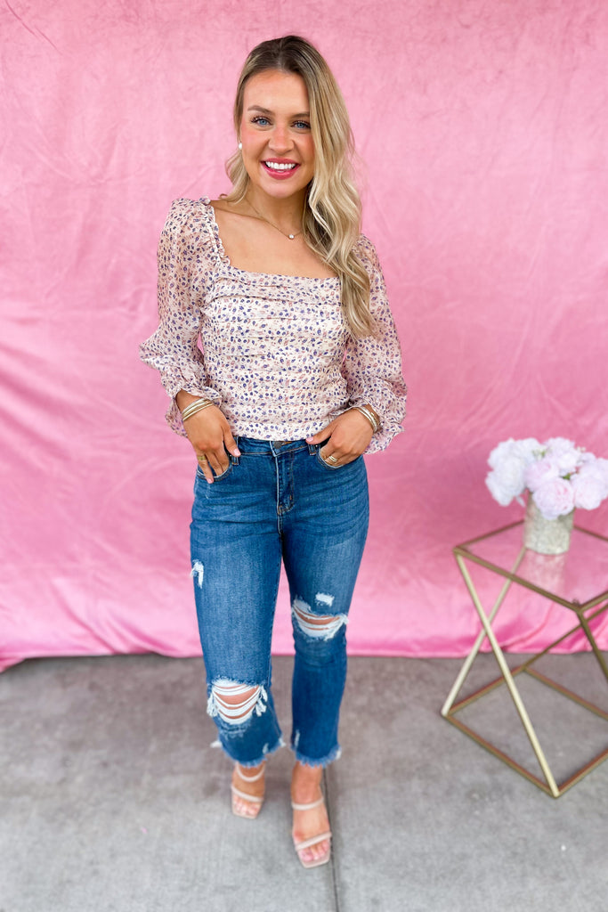 Bristol Cropped Floral Top - Be You Boutique