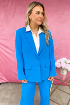 Lena Single Button Blazer Jacket with Pockets - Be You Boutique