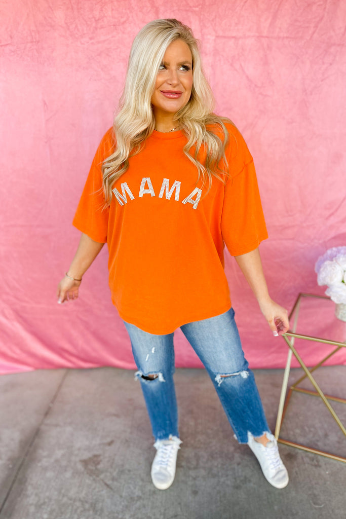 MAMA Color Stone Embellished Patch Tee - Be You Boutique