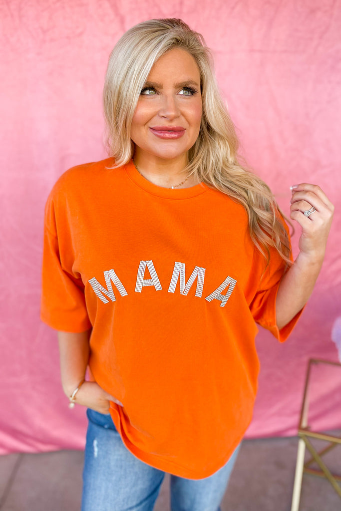 MAMA Color Stone Embellished Patch Tee - Be You Boutique