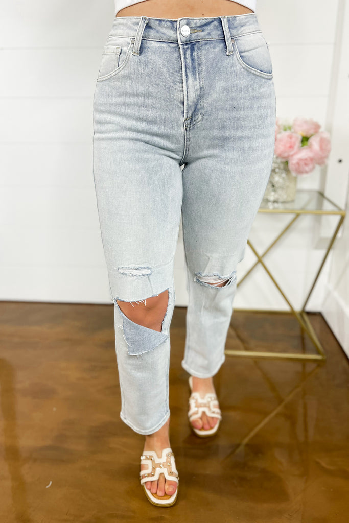 Risen Kendra High Rise Distressed Relaxed Jeans - Be You Boutique