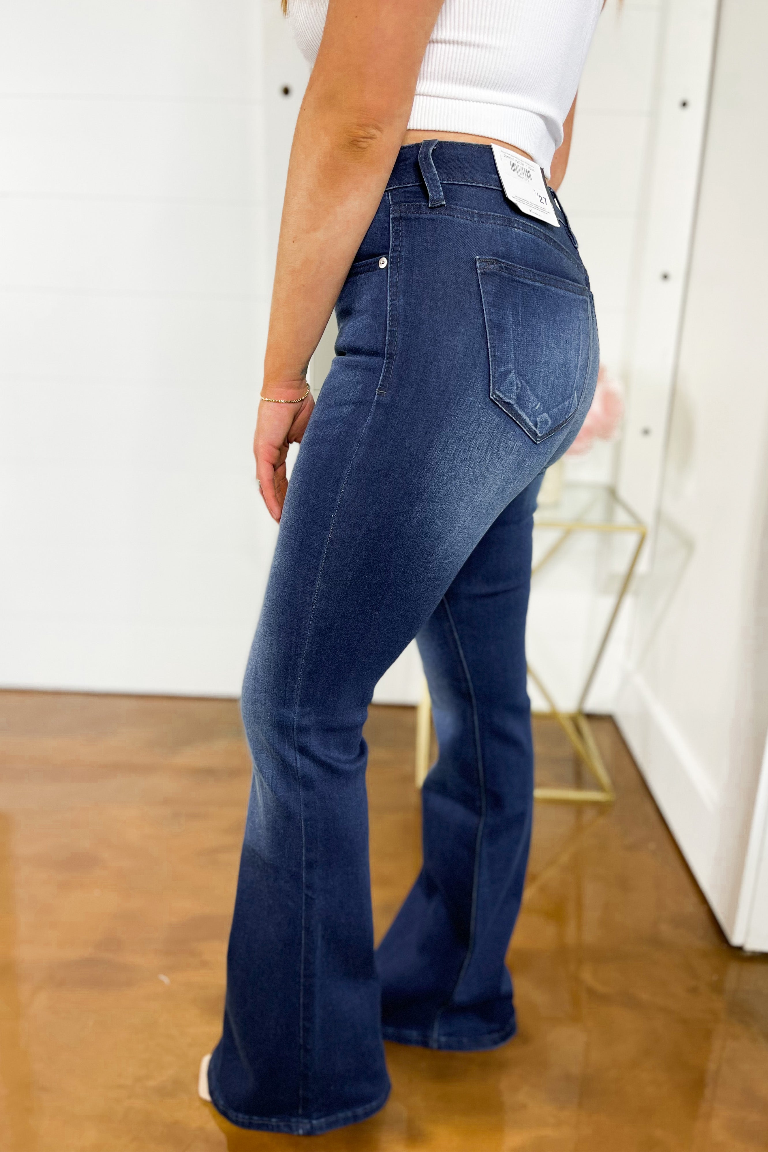 Kancan Aberdeen Mid Rise Bootcut Flare Jeans Dark 1 3X