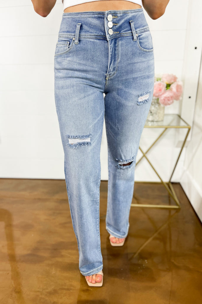 Risen Hazel High Rise Straight Leg Jeans - Be You Boutique