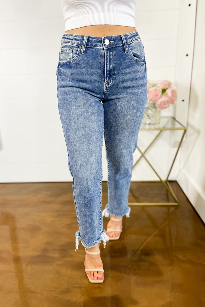 Risen Addy Mid Rise Girlfriend Jeans - Be You Boutique