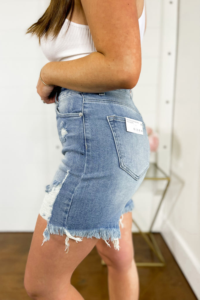 Risen Harrison High Rise Distressed Shorts - Be You Boutique