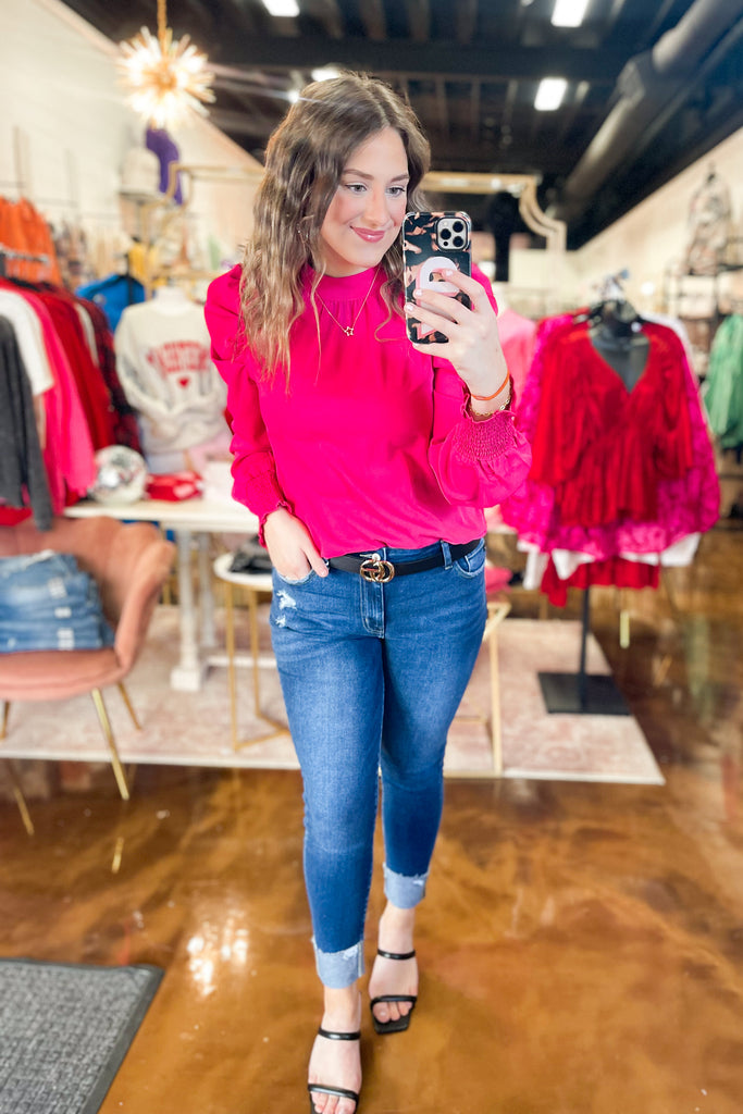 Beau Puff Shoulder Long Sleeve Blouse Top - Be You Boutique
