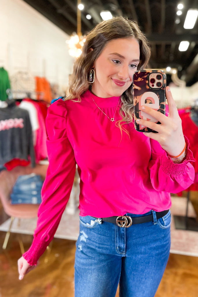 Beau Puff Shoulder Long Sleeve Blouse Top - Be You Boutique