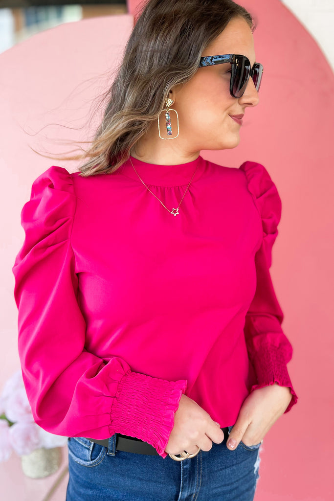 Beau Puff Shoulder Long Sleeve Blouse Top - Be You Boutique