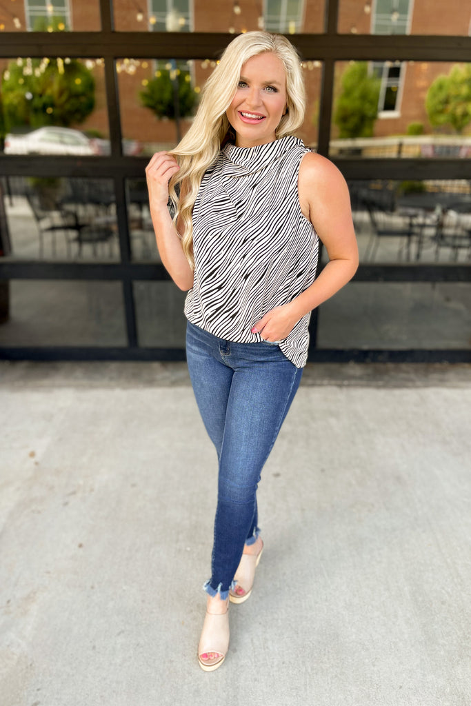 Keagan Drape Neck Sleeveless Top - Be You Boutique