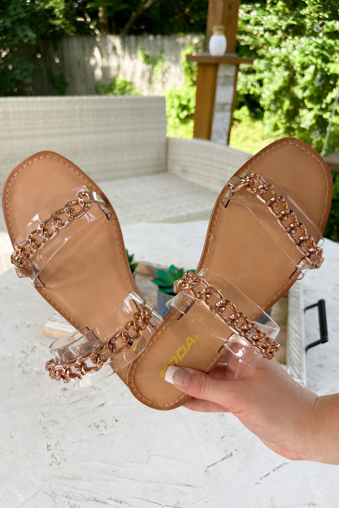 Chapin Chain Detail Clear Sandal - Be You Boutique