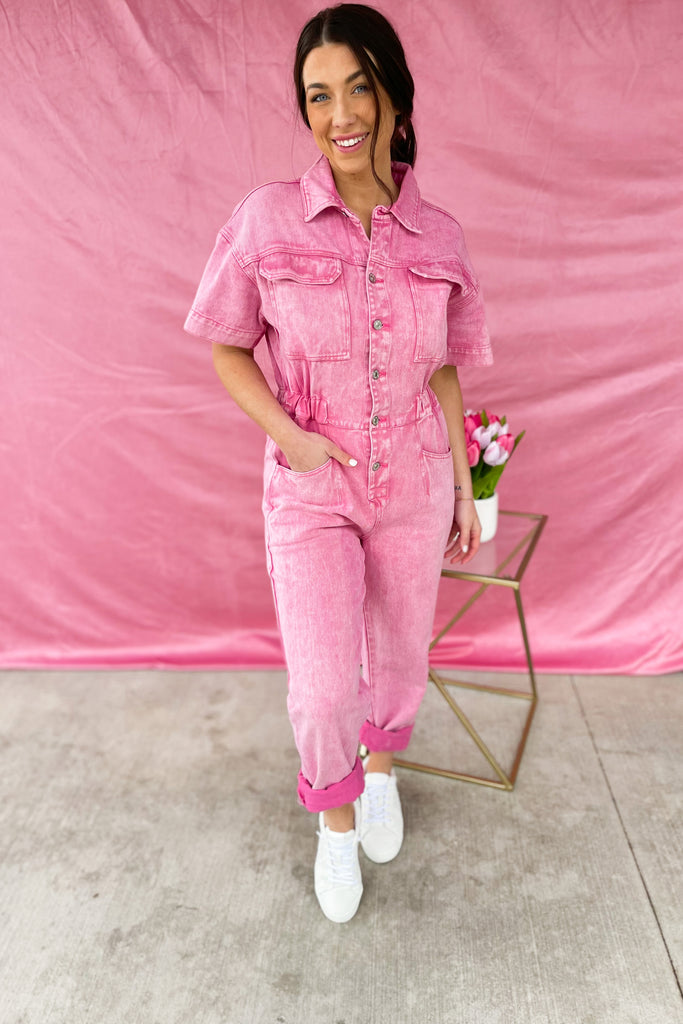 Tammy Twill Pink Jumpsuit - Be You Boutique