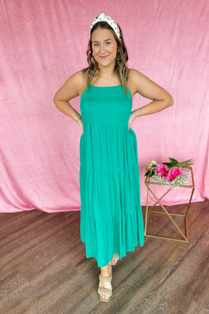 Emmy Solid Tiered Maxi Halter Dress - Be You Boutique