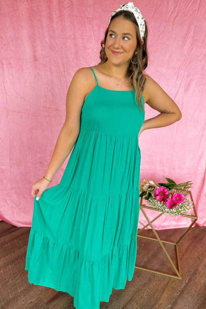 Emmy Solid Tiered Maxi Halter Dress - Be You Boutique