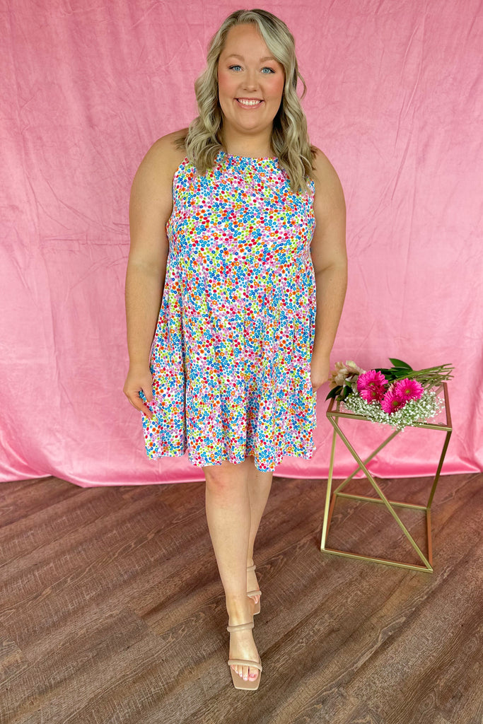 Liza Tiered Print Lined Spring or Summer Dress - Be You Boutique