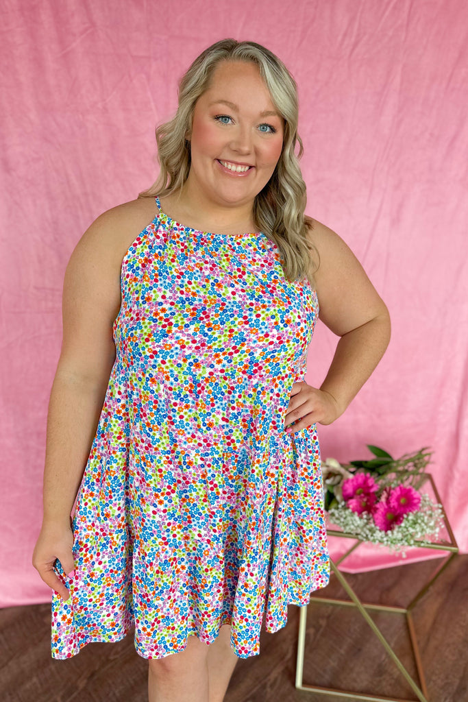 Liza Tiered Print Lined Spring or Summer Dress - Be You Boutique