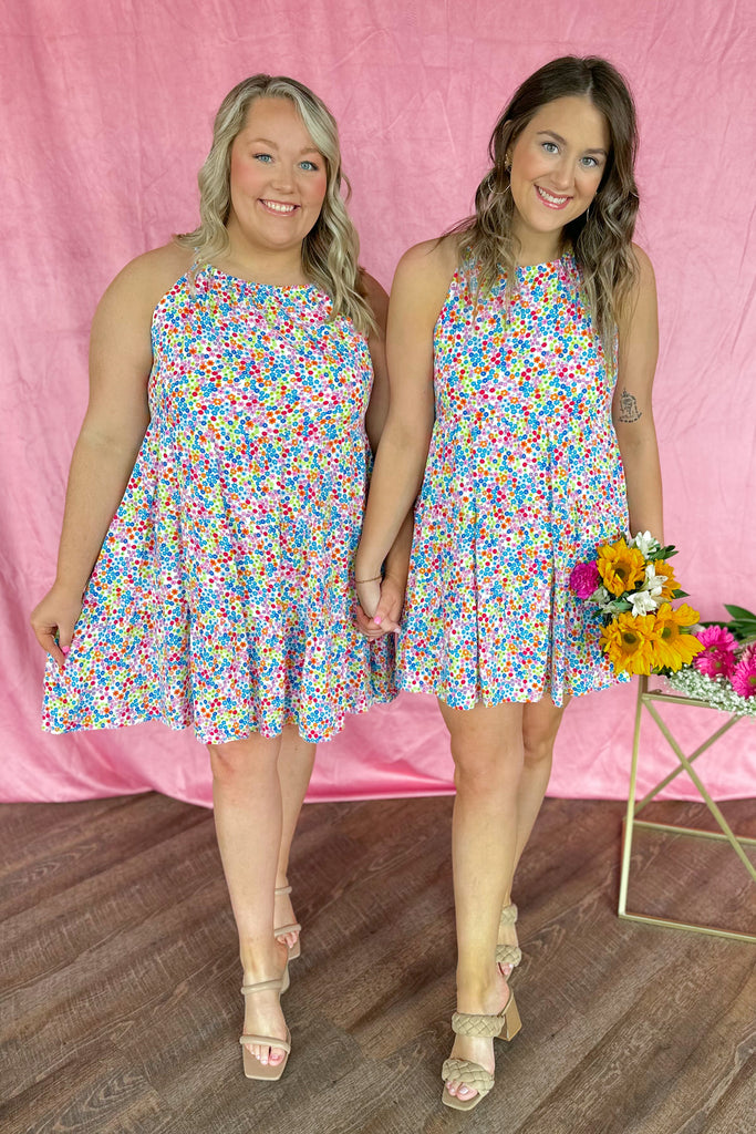 Liza Tiered Print Lined Spring or Summer Dress - Be You Boutique