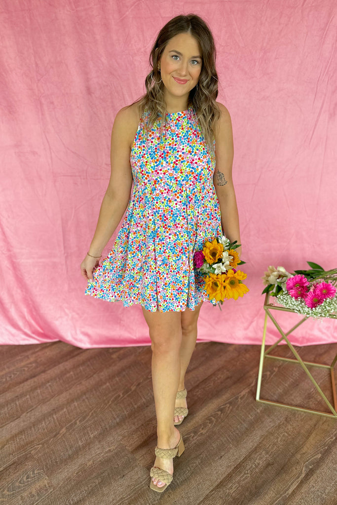 Liza Tiered Print Lined Spring or Summer Dress - Be You Boutique