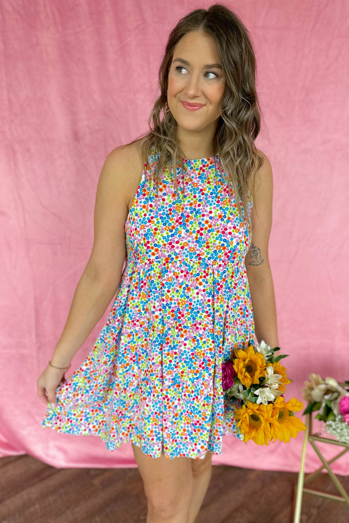 Liza Tiered Print Lined Spring or Summer Dress - Be You Boutique